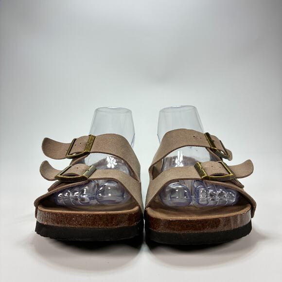 Birkenstock Arizona Soft Footbed Taupe Leather Sandals 56090 Women's Size 7 - Picture 2 of 10